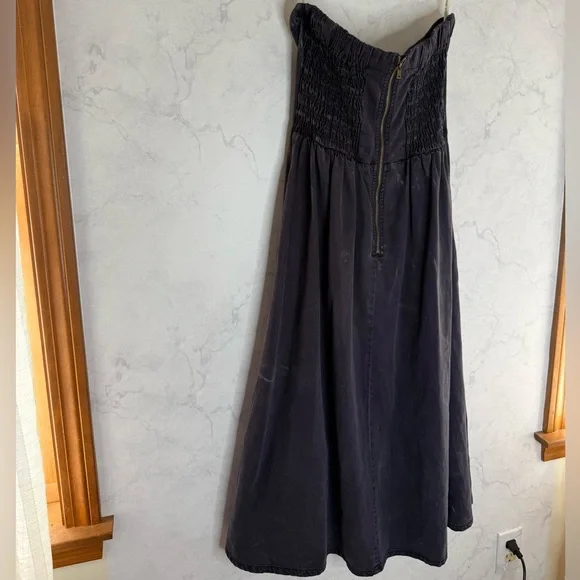 YOUNG FABULOUS & BROKE denim tube strapless midi dress - Picture 3 of 8